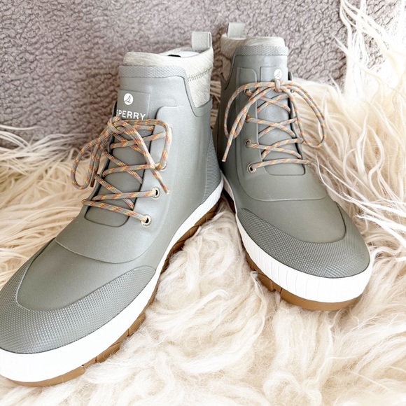 NWT Women’s Size 12 Sperry Torrent Olive Green Chelsea Rain Boots - Picture 15 of 16